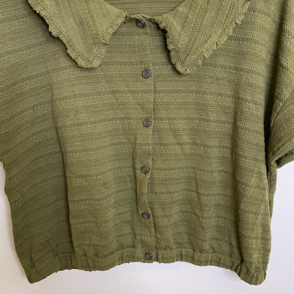 Madewell Ruffle Collared Crop‎ Top - Picture 4 of 11